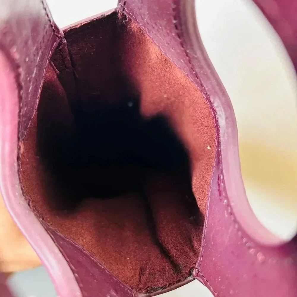 2/$30 OENOPHILIA Vino Tote Leather Burgundy Party Holiday